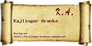 Kajlinger Aranka névjegykártya